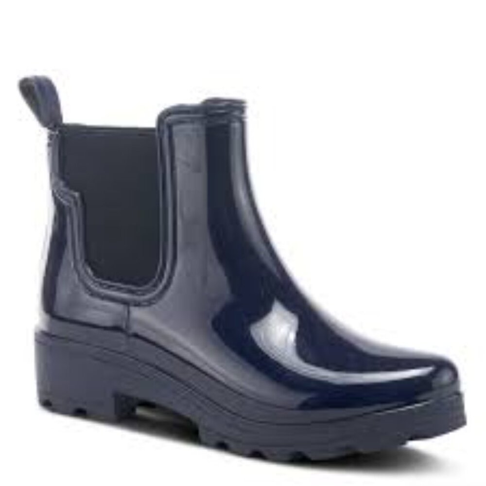 Spring Step SmoothJazz-B Glossy Black Waterproof Rain Boots | Rubber | Size 38